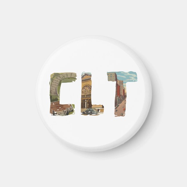 CLT Charlotte North Carolina Magnet (Vorne)