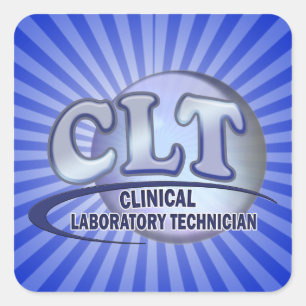 CLT FunBlue LOGO - KLINISCHES LABORTECHNIK Quadratischer Aufkleber