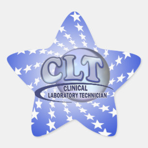 CLT FunBlue LOGO - KLINISCHES LABORTECHNIK Stern-Aufkleber