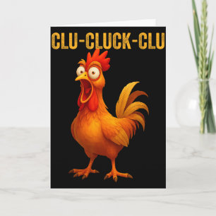 Clu-cluck-clu Lustiger Hahn Huhn Lustiger Bauernho Karte