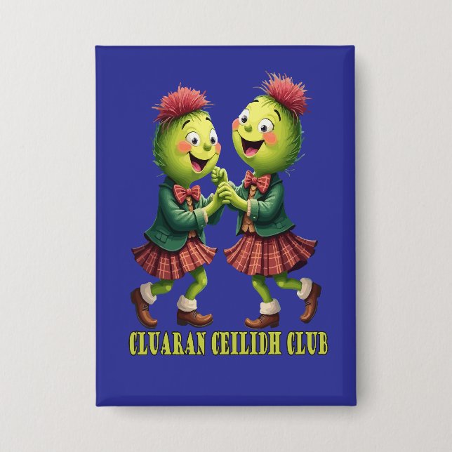 Cluaran Ceilidh Club Scottish Thistles Wearing Button (Vorderseite)