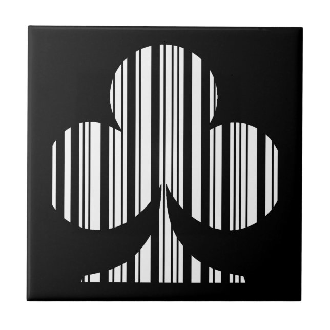 CLUB BAR CODE Spielkartenfarbe Strichcode-Muster Fliese (Vorderseite)