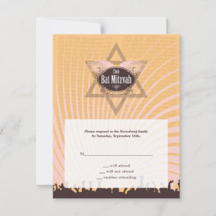 Club Bar Mitzvah Reply Card RSVP Karte