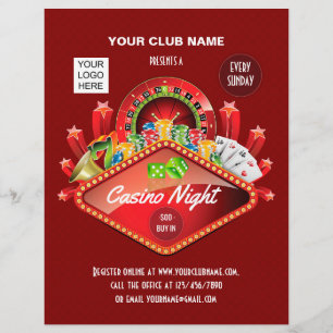 Club-Casino-Nachtparty personalisierte Foto hinzuf Flyer