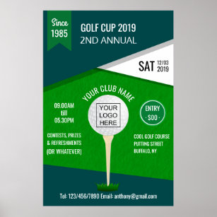 Club/Corporate Golf Turnier Logo hinzufügen Poster