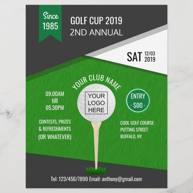 Club/Corporate Golf Turniers Foto einladen Flyer (Vorne)