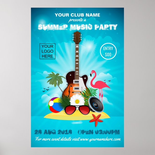 Club/Corporate Summer Party Einladung Advert Poster (Vorne)