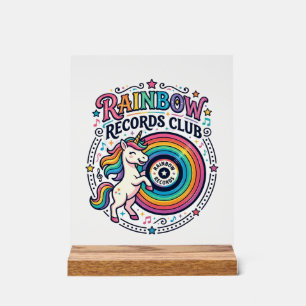 Club de disques Licorne Arc-en-ciel Fond Blanc Mig