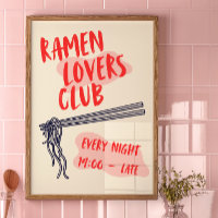 Club des amoureux de Ramen | Poster de décoration 