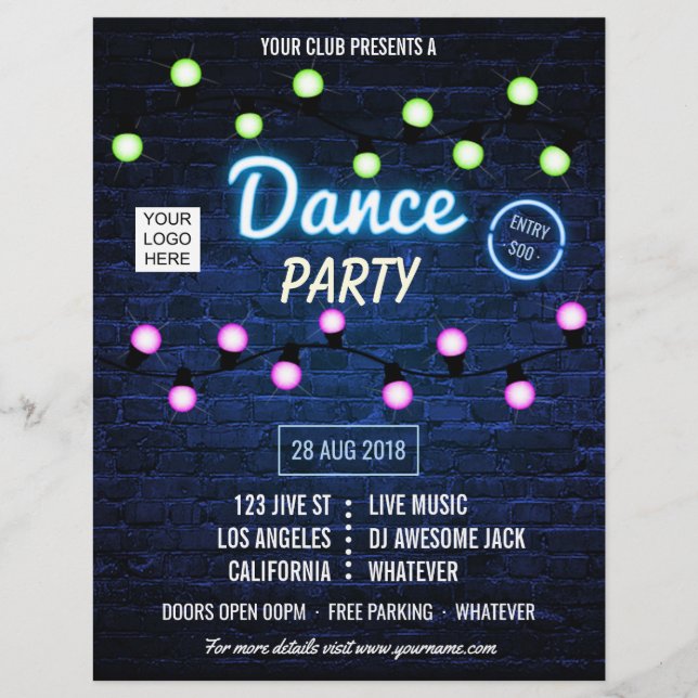 Club DJ Dance Music Party Logoeinladung hinzufügen Flyer (Vorne)