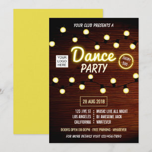 Club-DJ-Tanzmusik-Party-Logo-Einladung Einladung