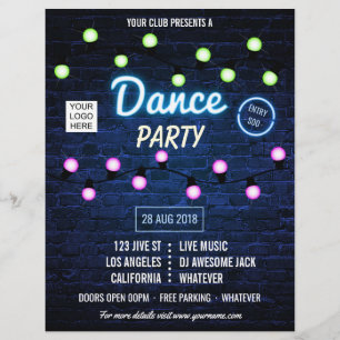 Club-DJ-Tanzmusik-Party-Logo-Einladung Flyer