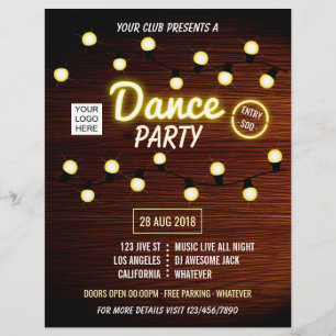 Club-DJ-Tanzmusikparty-Logo und Foto hinzufügen Flyer
