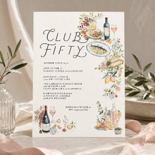 Club Fifty Garden Supper 50. Geburtstagseinladung Einladung
