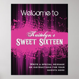 Club Flyer Look Sweet 16 Willkommenspender Poster