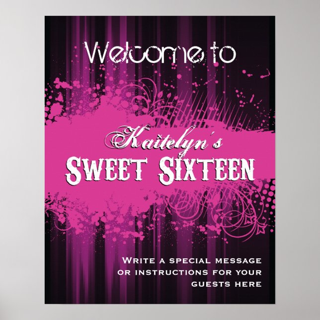 Club Flyer Look Sweet 16 Willkommenspender Poster (Vorne)