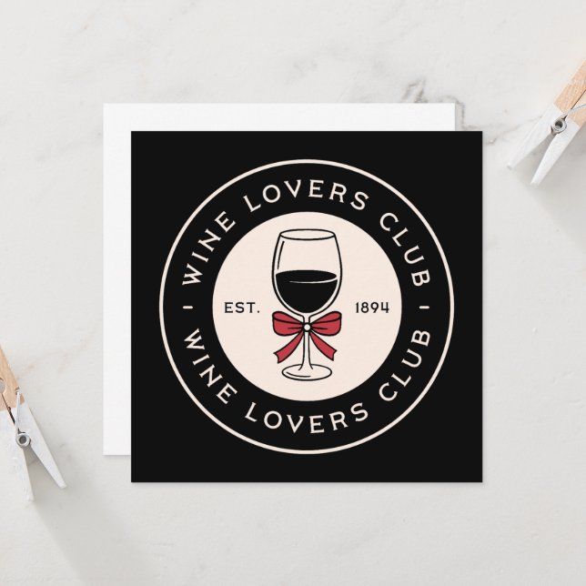 Club für Weinliebhaber Einladung (Vorderseite/Rückseite Beispiel)