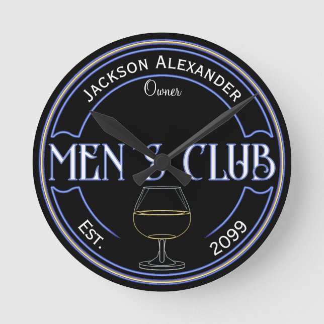 Club Homme Man Cave Bar Horloge murale (Recto)
