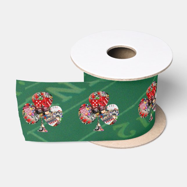 Club - Las Vegas Spielkartenform Satinband (Spule)