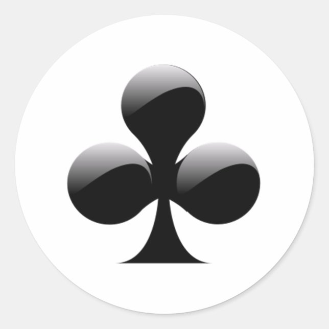 Club Playing Cards Runder Aufkleber (Vorderseite)