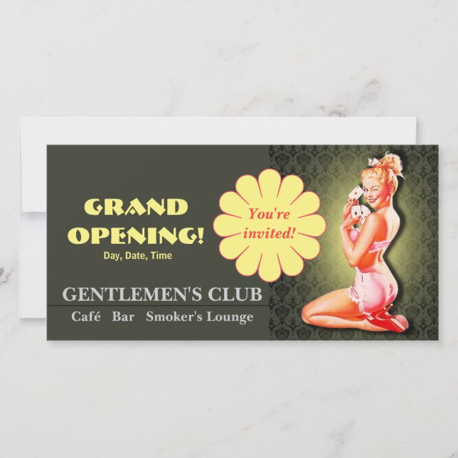 Club pour hommes - Carte, Photo, Invitation (Devant)