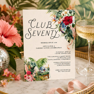 Club Seventy Conservatory Soirée 70. Geburtstag Einladung