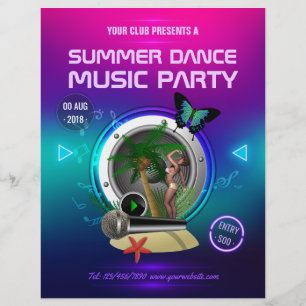 Club Sommer Tanz Musik Party Foto hinzufügen Flyer