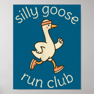Club Sport Verrückte Marathon Gymer Laufender Gans Poster