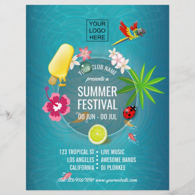 Club Summer Festival individuell fügen Foto und Lo Flyer (Vorne)