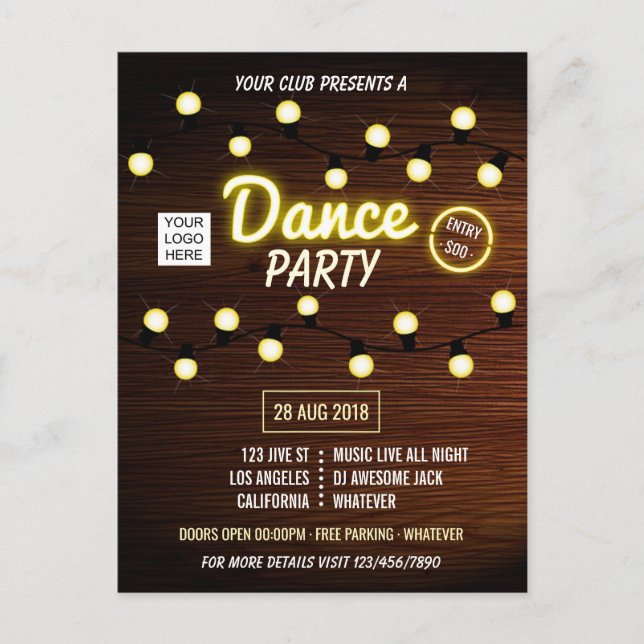 Club Summer Music Festival Party Postkarte (Vorderseite)