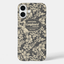 Club Surfbrett Hibiskus Hawaiian Gray iPhone 16 Plus Hülle