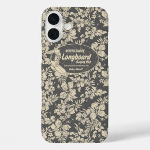 Club Surfbrett Hibiskus Hawaiian Gray iPhone 16 Plus Hülle