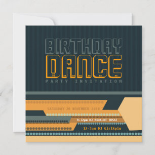 Club Techno Anniversaire Dance Party Invitation