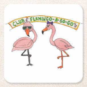 Clubhotel Flamingo Rechteckiger Pappuntersetzer