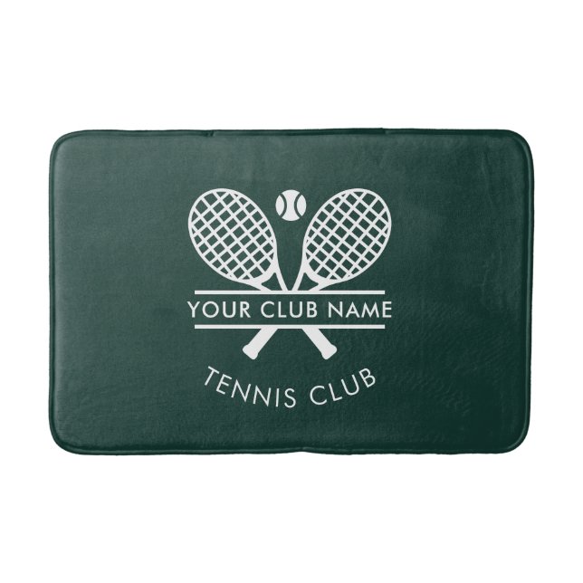 Clubname Tennis Team Rackets Motif Custom Badematte (Vorderseite)