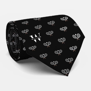 Clubs de tennis Monogramme Nom Cravate noir