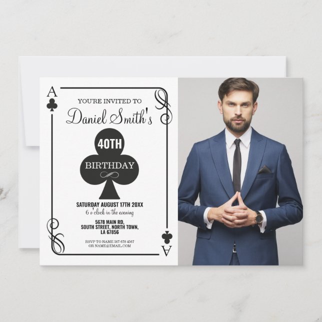 Clubs Jouer Carte Anniversaire Ace Vegas Casino Ph (Devant)