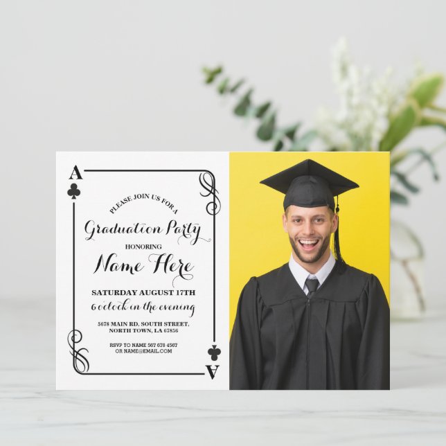 Clubs Jouer Carte Vegas Graduation Party Photo (Debout devant)