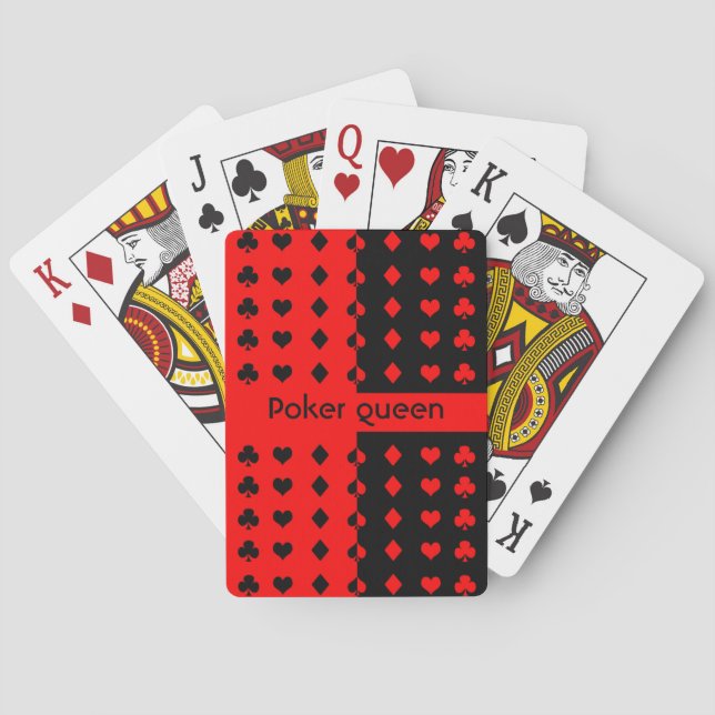 Clubs, Pik, Herz, Karo - Poker Queen Spielkarten (Rückseite)
