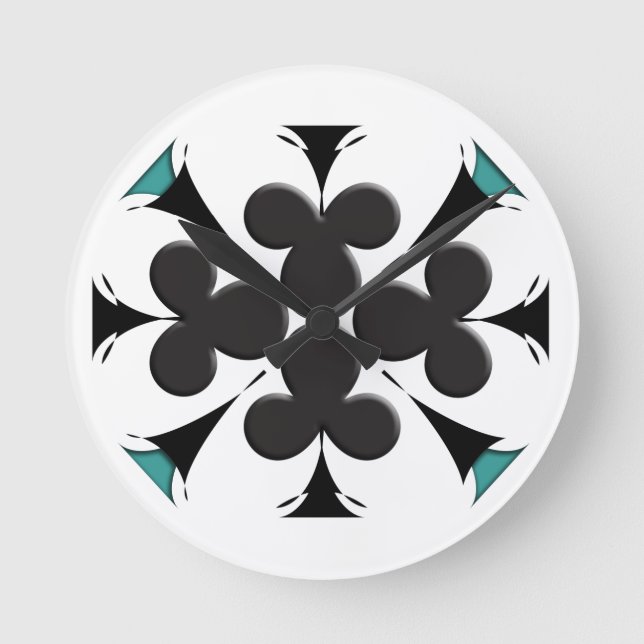 Clubs Runde Wanduhr (Vorderseite)