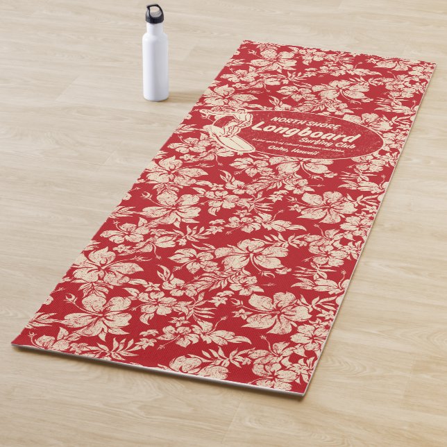 Clubsurfing Longboard Logo und Hibiskus Hawaiian Yogamatte (Beispiel)
