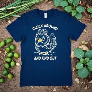 Cluck Around and Find Out Lustiges Wütendes Hühner Tri-Blend Shirt