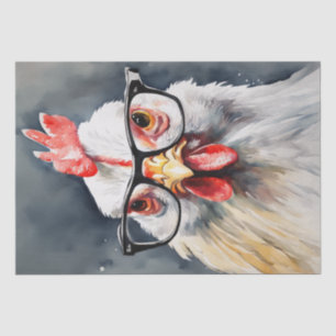 Cluck Couture: Modisches Hühnchen in Decoupage Seidenpapier