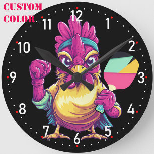 Cluck & Crush O’Clock Pickleball Runde Wanduhr