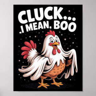 Cluck ich meine Boo Lustiges Huhn Halloween Grusel Poster