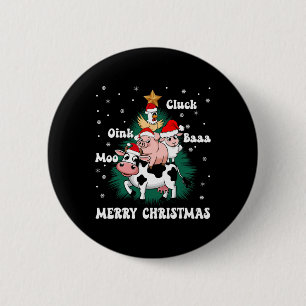 Cluck Oink Baa Moo Farm Animal Christmas Tree Merr Button