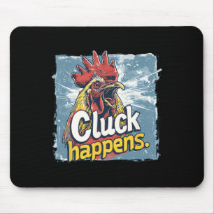 Cluck passiert lustiger Hahn Hühner-Farm-Tier Hu Mousepad