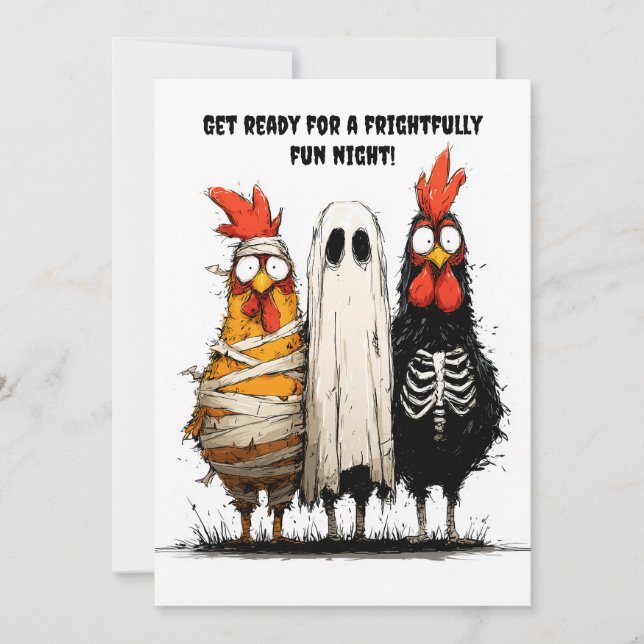 Cluckin’ Creepy Halloween Bash Einladung (Vorderseite)