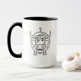 Clueless Bull Abstract Art Mug Tasse