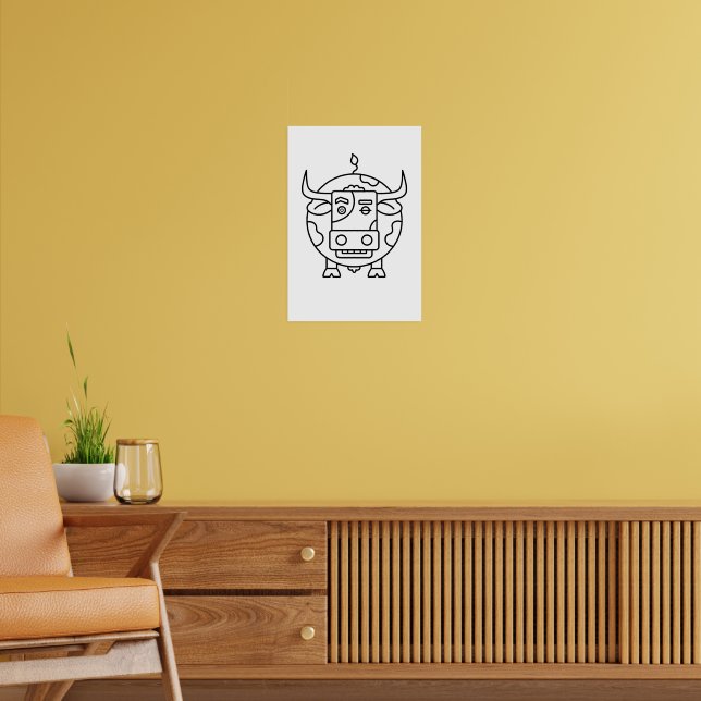 Clueless Bull Minimalist Poster (Wohnzimmer 2)